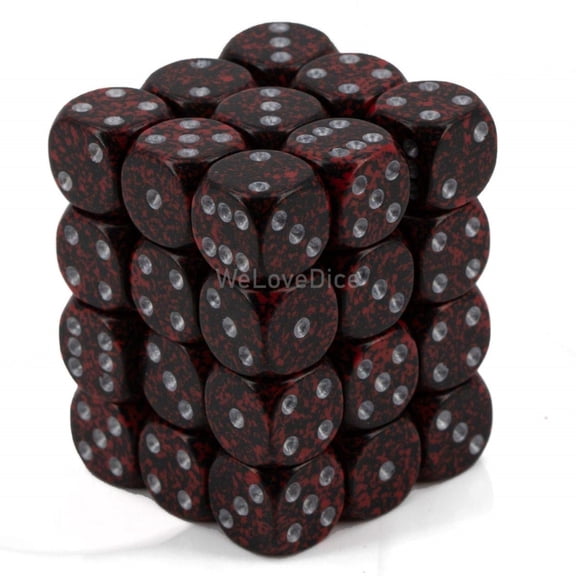 DND Dice Set-Chessex D&D Dice-12mm Speckled Silver Volcano Polyhedral Dice Set-Dungeons and Dragons Dice Includes 36 Dice - D6, (CHX25944)