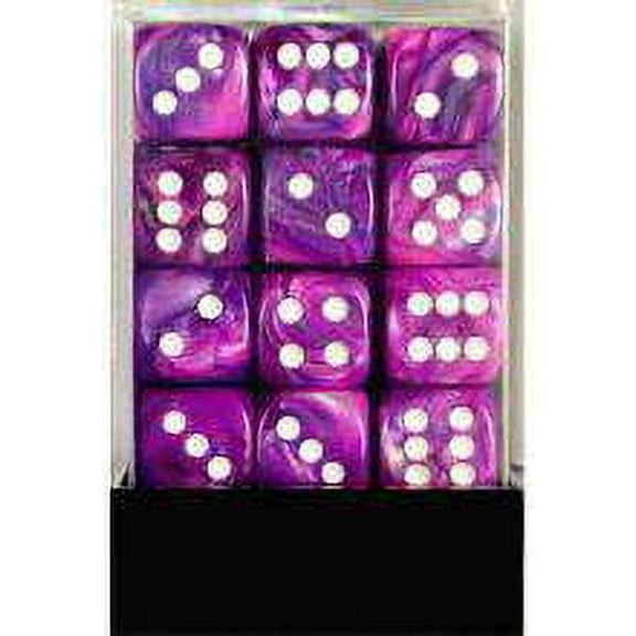 Chessex 6-Sided d6 Festive Dice Pack (Violet & White)