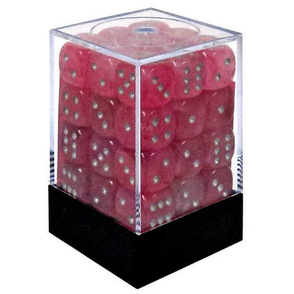 Chessex 6-Sided d6 Ghostly Glow Dice Pack (Pink & Silver)