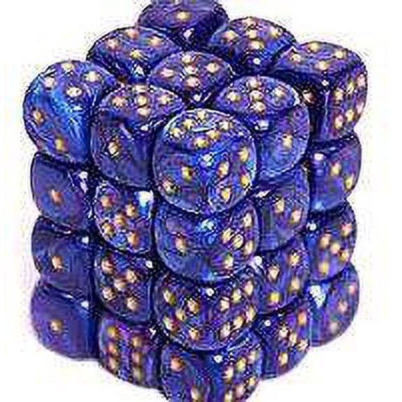 Chessex 6-Sided d6 Lustrous Dice Pack (Purple & Gold)