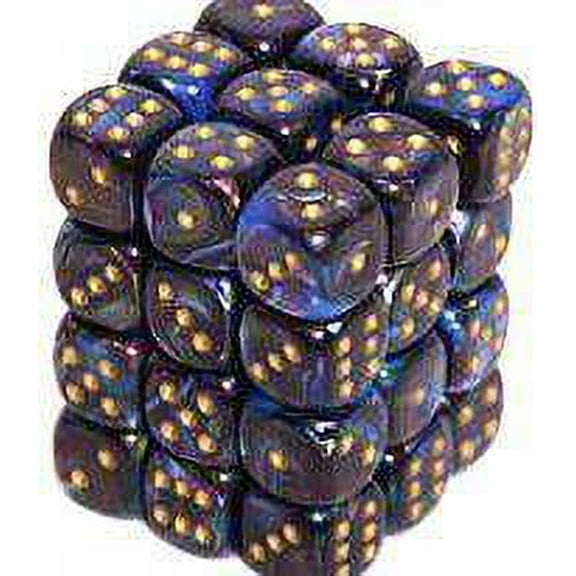 Chessex 6-Sided d6 Lustrous Dice Pack (Shadow & Gold)