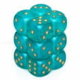 thumbnail image 1 of Chessex Borealis 16mm d6 Teal/Gold Luminary Dice Block (12 dice) (27785) , Blue, 1 of 2