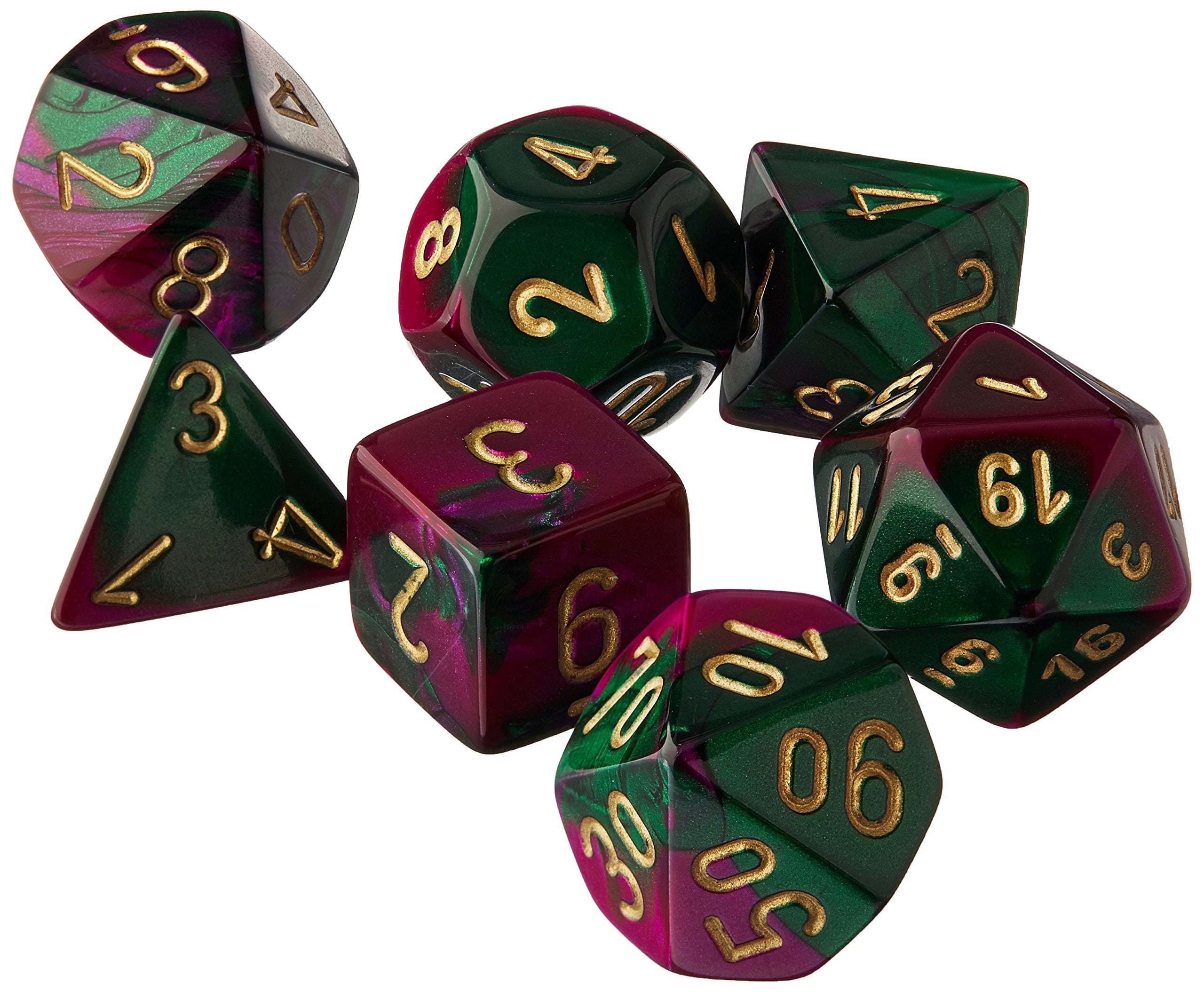 Set De 7 Dados Poliédricos Chessex – Multicolor Con Lunares – Tamaño Estándar Para Juegos De Rol