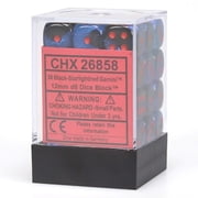 Chessex CHX26858 Dice-Gemini 36D6 Black-Starlight/Red Set