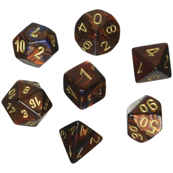 Chessex CHX27419 Dice-Scarab Blue Blood/Gold Set