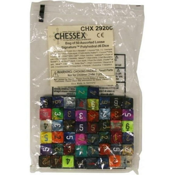 Chessex CHX29206 D6 Signature Dice- Bag Of 50