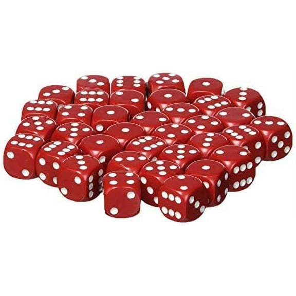 Chessex Chessex Dice D6 Sets: Opaque Red With White 12Mm Six Sided Die (36) Block Of Dice Game_Dice