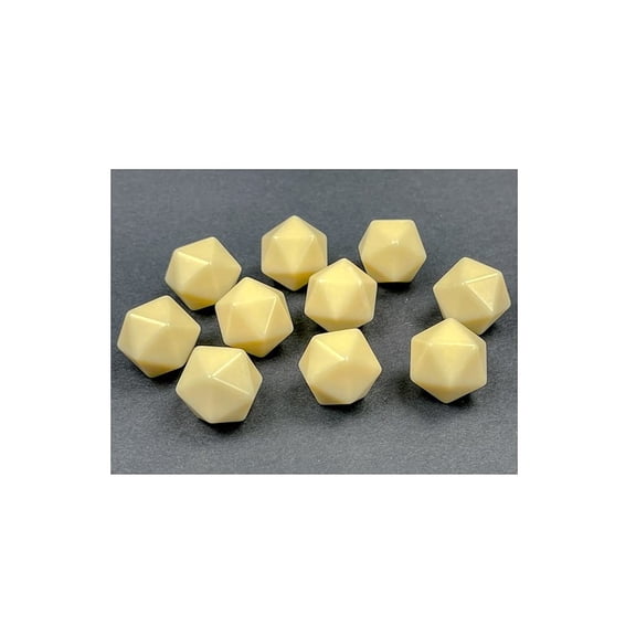 Chessex Customizable Ivory Blank Opaque Polyhedral Dice D20 (20 Sided) 16mm (5/8in) Pack of 10