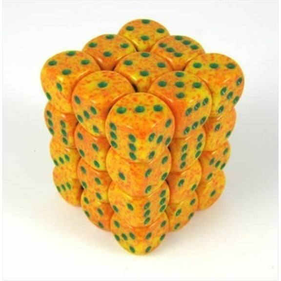 Chessex 36-Piece 12mm D6 Dice Set Speckled Lotus Plastic Dice for Dungeons & Dragons and Tabletop Games (CHX25912)