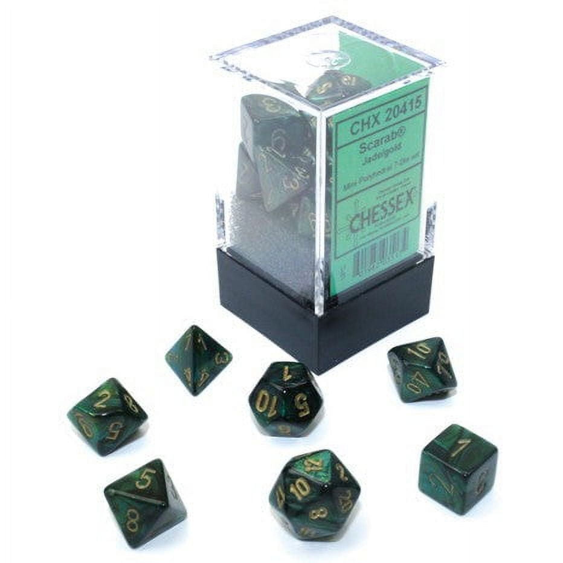 KERWELLSI Metal DND Dice Set – 7-Piece Blue Green Polyhedral Dice For Dungeons & Dragons RPG