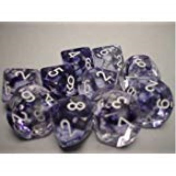 black nebula dice with white numbers d10 16mm (5/8in) pack of 10 dice chessex
