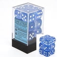 thumbnail image 1 of Chessex Dice d6 Sets: Borealis Sky Blue with White - 16mm Six Sided Die (12) Block of Dice, 1 of 1