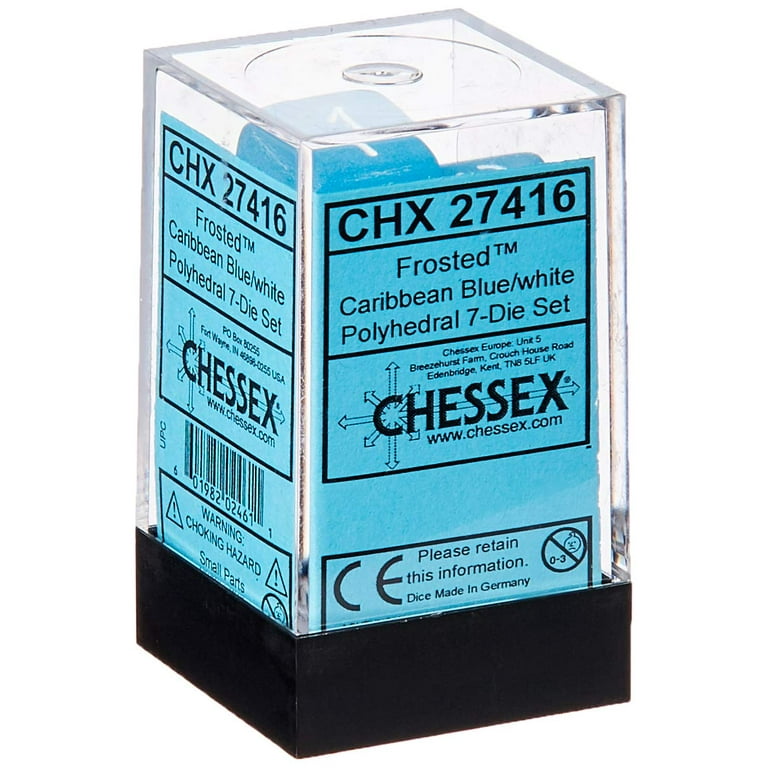 Chessex CHX27416 Dice-Frosted Caribbean Blue Set, Multicolor Chessex CHX27416 Dice-Frosted Caribbean Blue Set, Multicolor