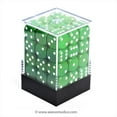 thumbnail image 1 of Chessex Manufacturing 25805 Opaque Green With White - 12 mm Six Sided Dice Set Of 36, 1 of 1