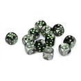 thumbnail image 1 of Chessex Manufacturing 26645 D6 Cube Gemini Set Of 12 Dice 16 mm - Black & Green With Gold Numbering, 1 of 2