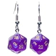 thumbnail image 1 of Chessex Manufacturing CHX54212 Mini D20 Stainless Steel Hook Earrings, Royal Purple, 1 of 1