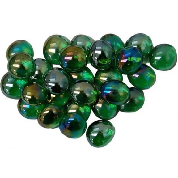 Chessex Manufacturing CHX01175 GlassStonesTube - Crystal Green Iridized, Board Gaming Stone - 40 Piece