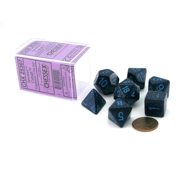 Chessex Polyhedral 7-Die Dice Set - Speckled Cobalt #25307