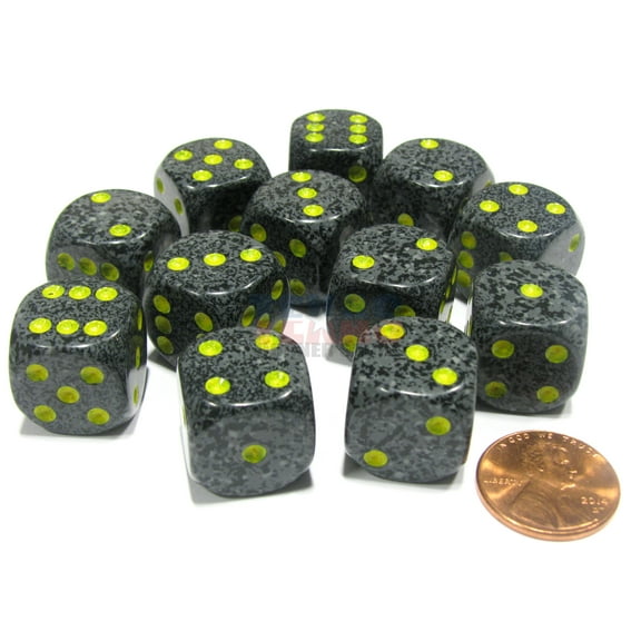 Chessex Speckled 16mm D6 Dice Block (12 Dice) - Urban Camo #25728