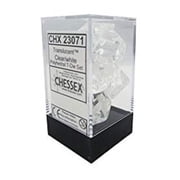 Chessex Translucent 7pc Clear/White