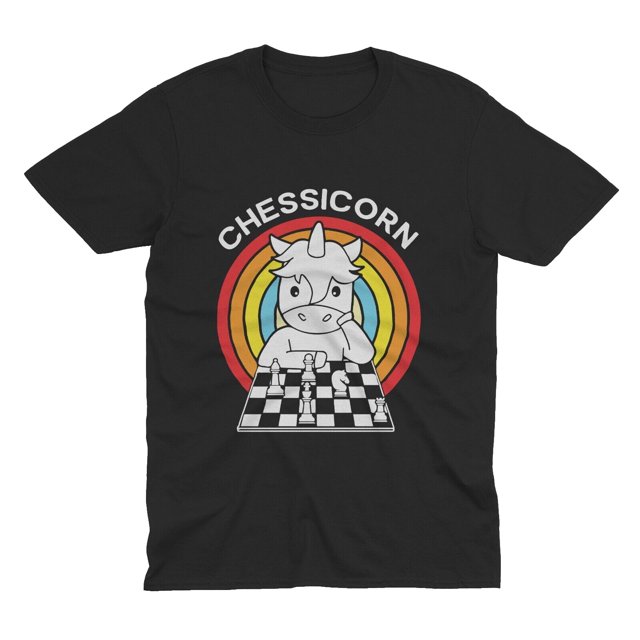 Chessicorn 'Unicorn & Chess' Chess TShirt Gift for Chess Lover