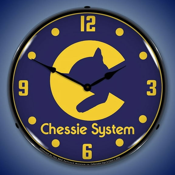 Chessie System Railroad Wall Clock, Lighted