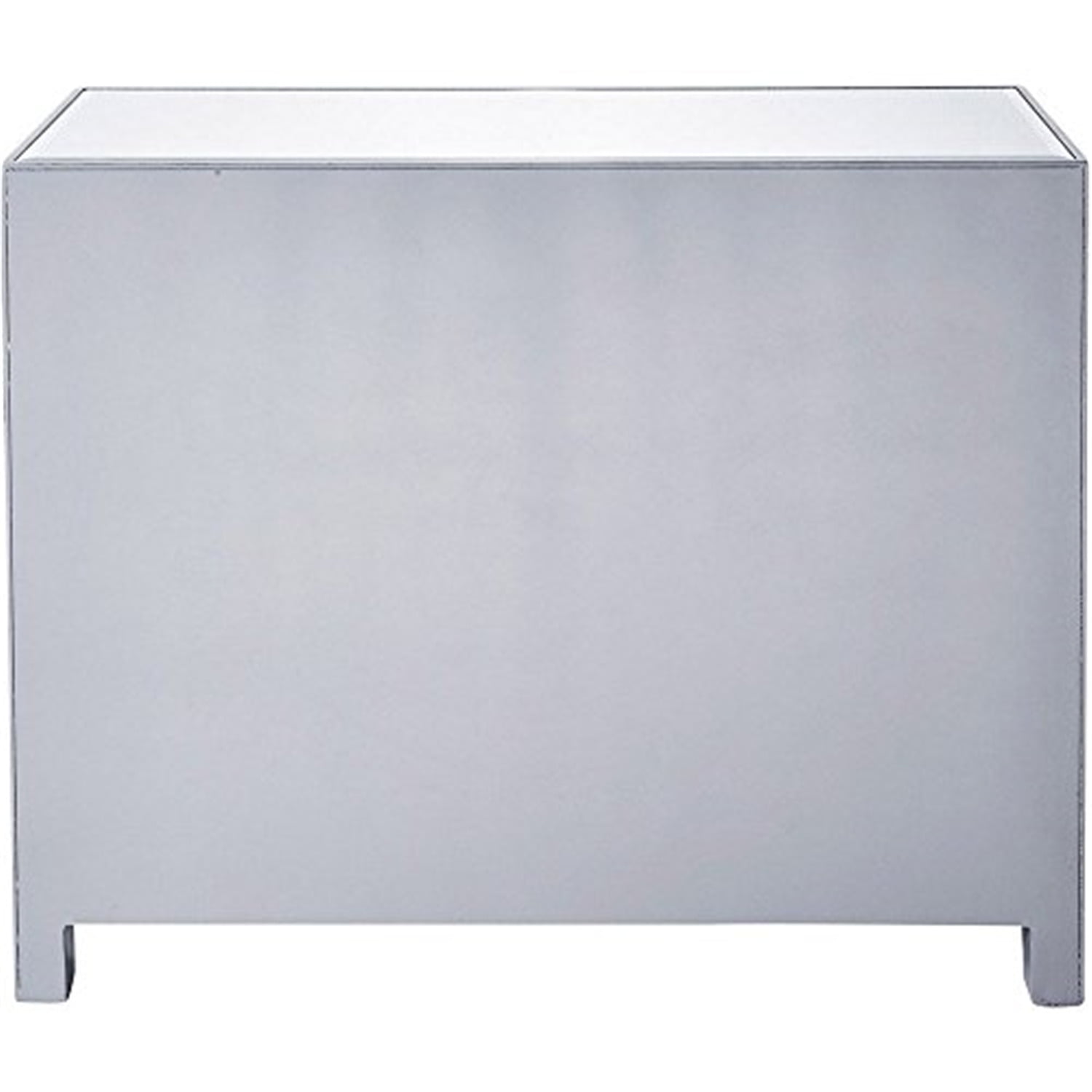Elegant Silver 3-Drawer Chest with Mirror Panels
