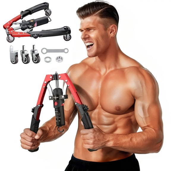 Chest & Arm Twister with Trainer - 15-Level Hydraulic Power Chest Press Machine (22-440lb) for Upper Body, Portable Resistance Home Fitness Equipment Outdoorfun