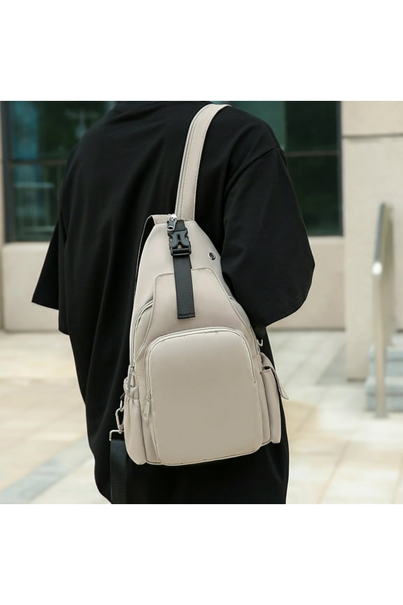 Chest Bag 1PC Sling Bag 14.57x8.27x3.94in, Nylon Spandex Crossbody Pack for Everyday Essentials, Travel & Commute(Khaki),Ccwuwei