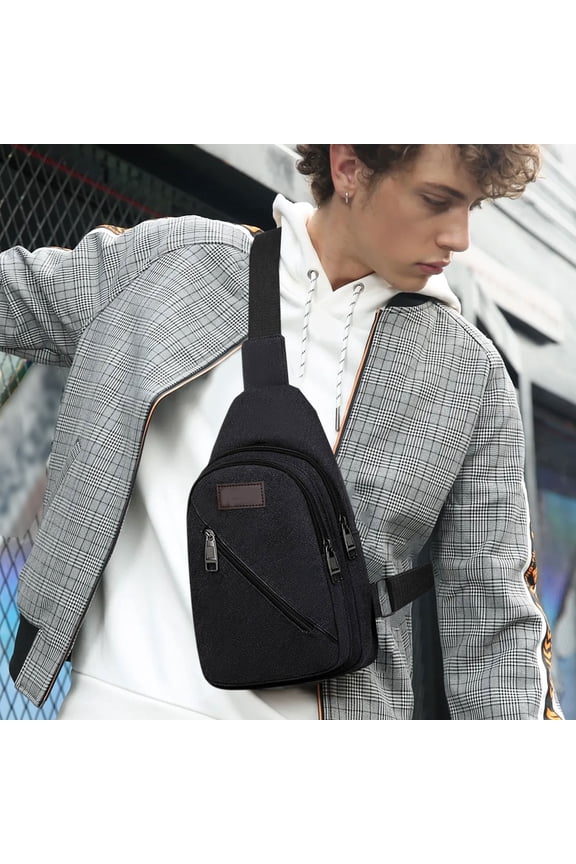 Chest Bag Canvas | Crossbody Sling Backpack | Multipurpose Messenger, Large Capacity Organizer, Adjustable Strap | Breathable Durable Material | Multicolor | 30x17x5cm