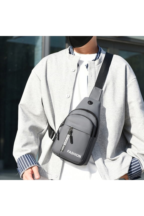 Chest Bag Crossbody 30cm, Adjustable Strap Multi Pocket for Sports Travel, Layered Compartment Reflective Night Safe, Lightweight Durable Fabric and Outdoor Daily Commute