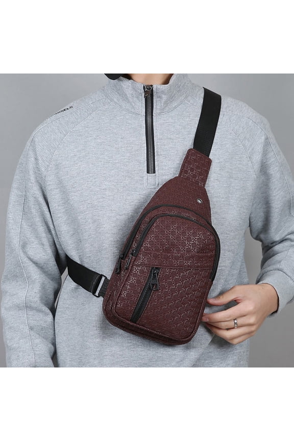 Chest Bag Crossbody 30cm, Adjustable Strap Multi Pocket for Sports Travel, Layered Compartment Reflective Night Safe, Lightweight Durable Fabric and Outdoor Daily Commute