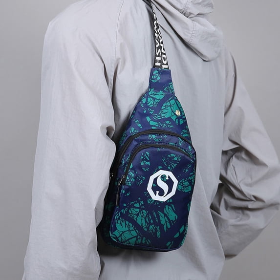 Chest Bag Crossbody, Multi Pocket Sling Pack with Adjustable Strap, Polyester for Travel Outdoor Sports, Green
