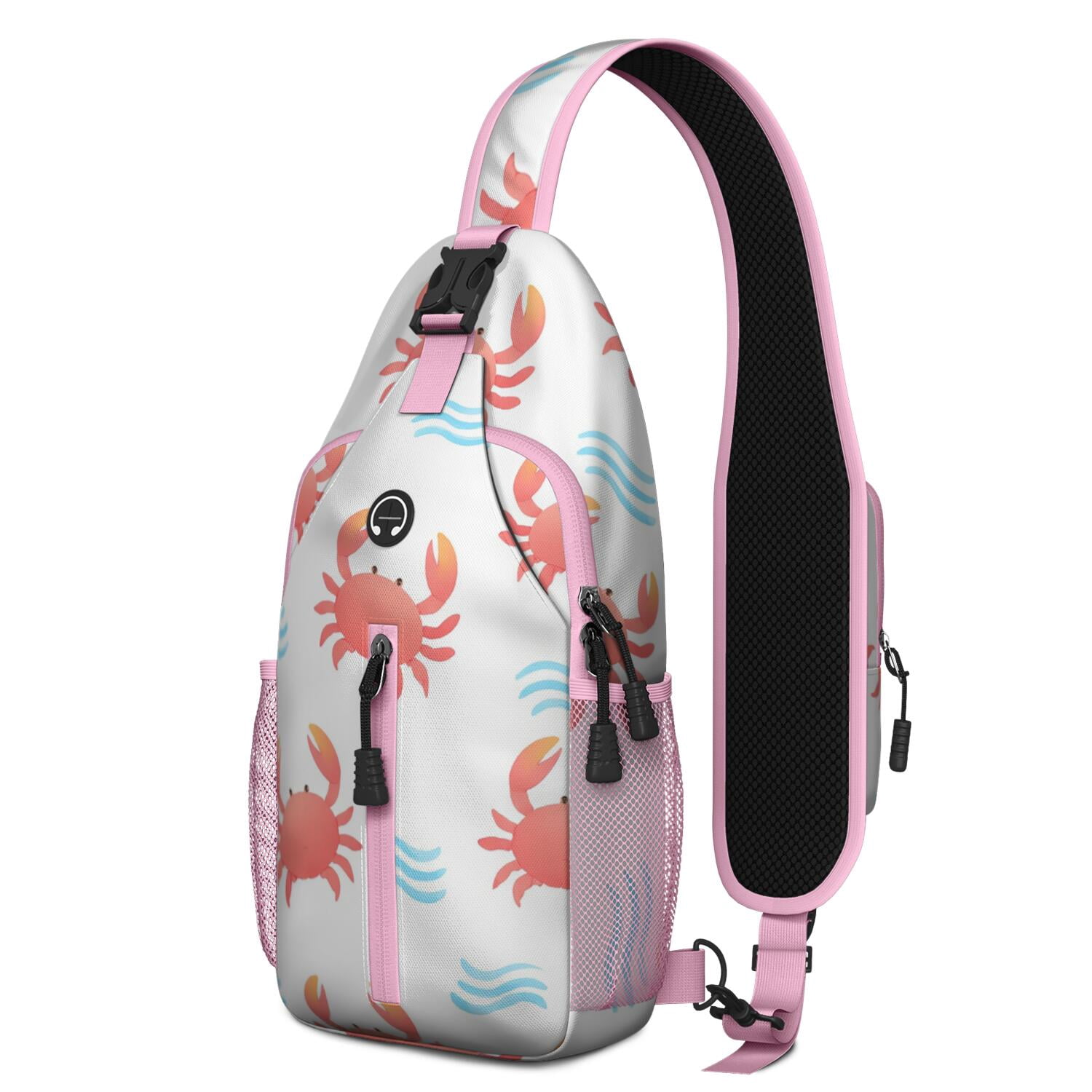 Chest Bag Crossbody Shoulder Bag Adjustable Shoulder StrapTravel Sling Bag for Men Women Travelers Marine Adorable Crab