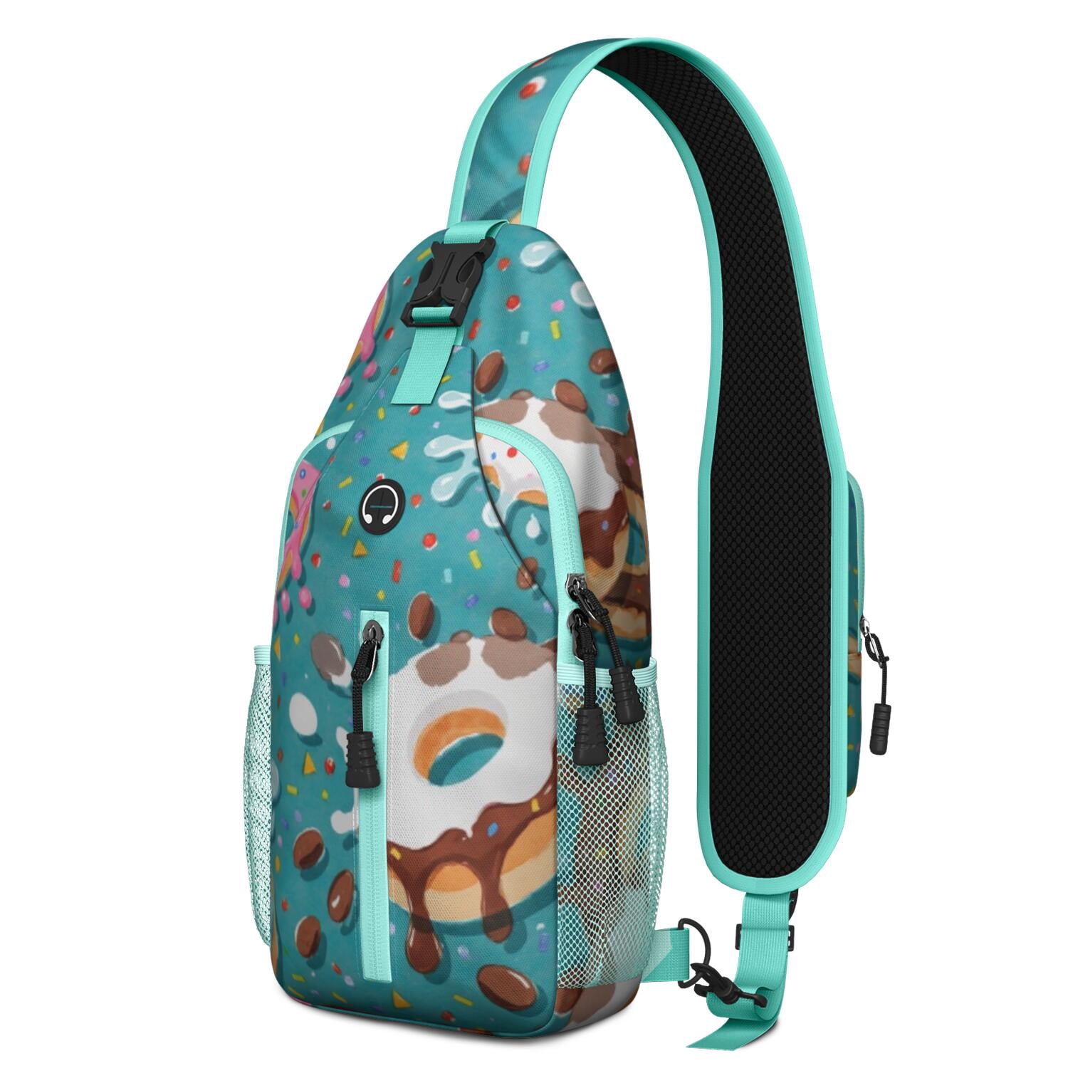 Chest Bag Crossbody Shoulder Bag Crossbody Shoulder BagTravel Sling Bag for Men Women Travelers Doughnut