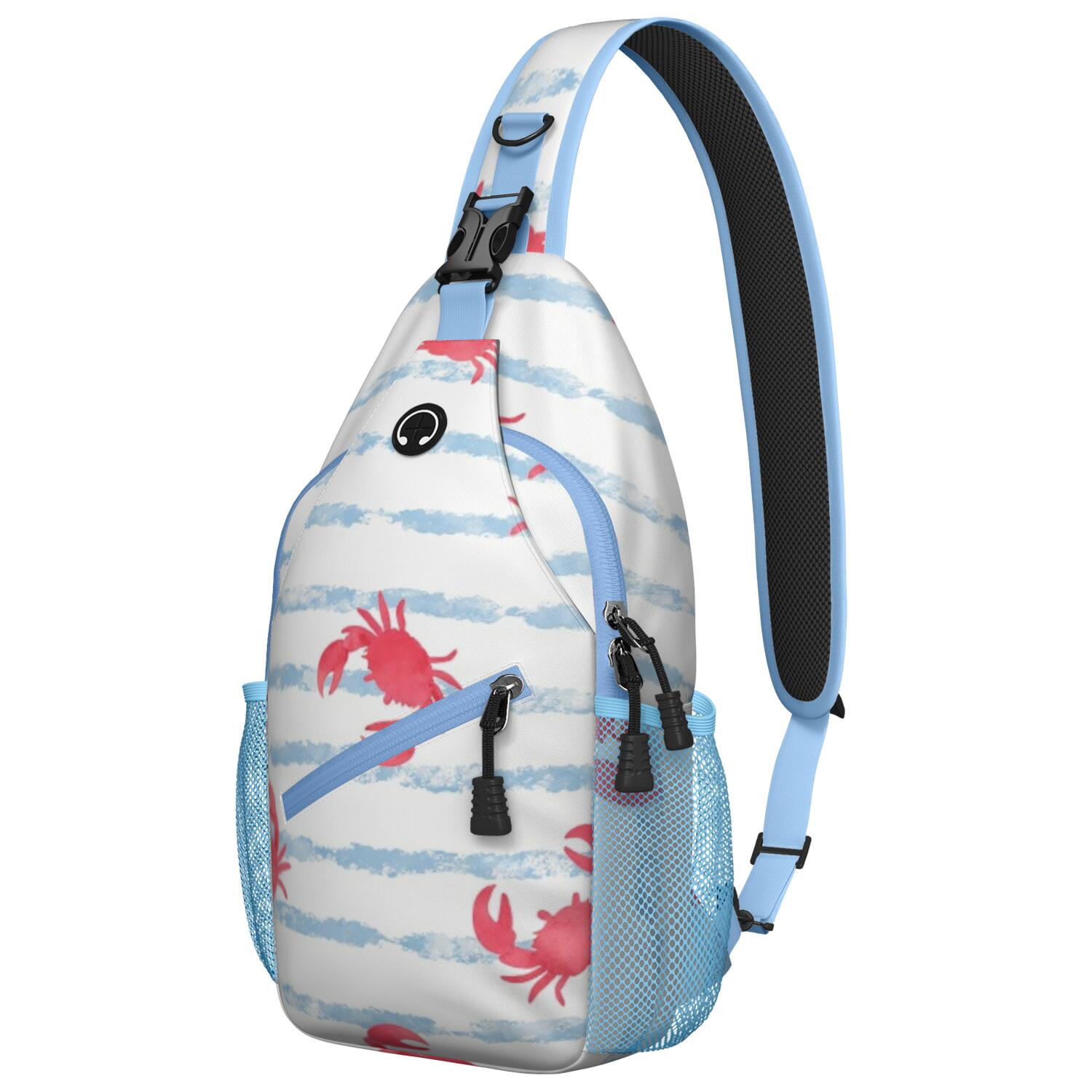 Chest Bag Crossbody Shoulder Bag Small BackpackTravel Sling Bag for Men Women Travelers Marine Adorable Crab