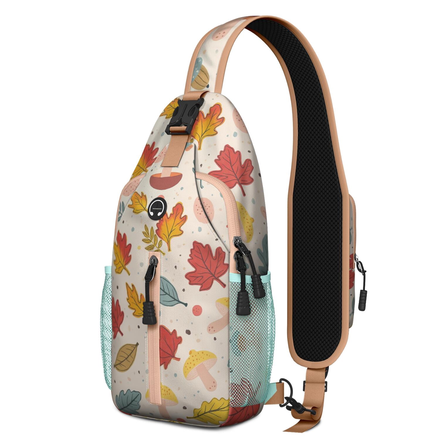 Chest Bag Crossbody Shoulder Bag Small BackpackTravel Sling Bag for Men Women Travelers Mushroom