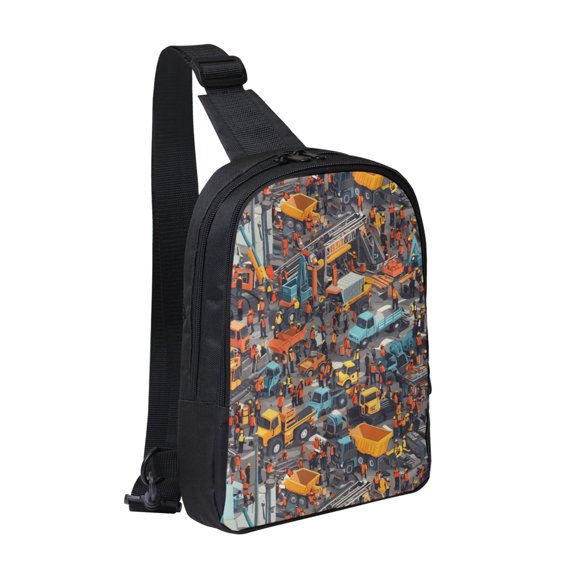 Chest Bag Dual Pocket 11.87.72.4in Waterproof Double-Pocket Large Capacity With No Inner Pouch Pockets And Double Drawstrings Engineering Vehicle (2)