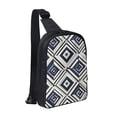 thumbnail image 1 of Chest Bag Dual Pocket 11.8×7.7×2.4in Waterproof Double-Pocket Large Capacity With No Inner Pouch Pockets And Double Drawstrings Navy Geometric Patterns_4, 1 of 8