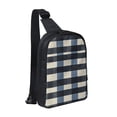 thumbnail image 1 of Chest Bag Dual Pocket 11.8×7.7×2.4in Waterproof Double-Pocket Large Capacity With No Inner Pouch Pockets And Double Drawstrings Slateblue Buffalo Plaid Check Tartan Scotland_1, 1 of 8