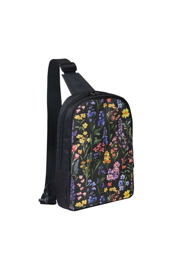 Chest Bag Dual Pocket 11.87.72.4in Waterproof Double-Pocket Large Capacity With No Inner Pouch Pockets And Double Drawstrings A Variety Of Colorful Flowers