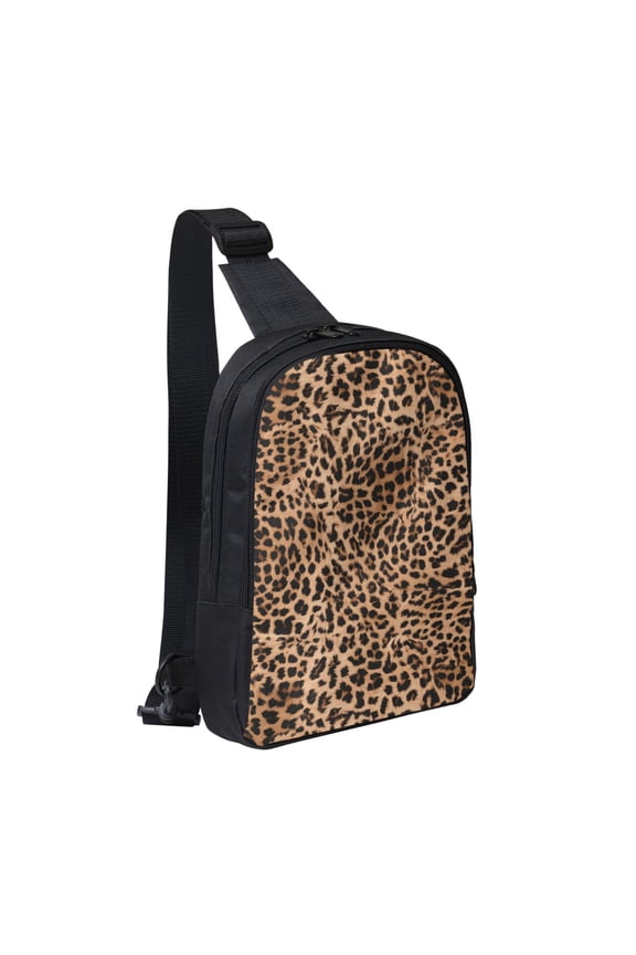 Chest Bag Dual Pocket 11.87.72.4in Waterproof Double-Pocket Large Capacity With No Inner Pouch Pockets And Double Drawstrings Leopard Print Pattern
