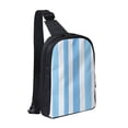 thumbnail image 1 of Chest Bag Dual Pocket 11.8×7.7×2.4in Waterproof Double-Pocket Large Capacity With No Inner Pouch Pockets And Double Drawstrings Skyblue Stripe_2, 1 of 8