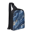 thumbnail image 1 of Chest Bag Dual Pocket 11.8×7.7×2.4in Waterproof Double-Pocket Large Capacity With No Inner Pouch Pockets And Double Drawstrings Steelblue Marble_3, 1 of 8