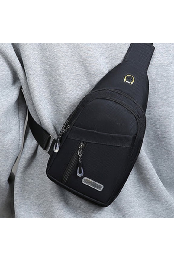 Chest Bag Fabric Crossbody Bag Sports Chest Pack with Multi Pocket Storage Wear Resistant Material Adjustable Strap Secure Zippered Compartments for Travel Outdoor Running Cycling Daily Use