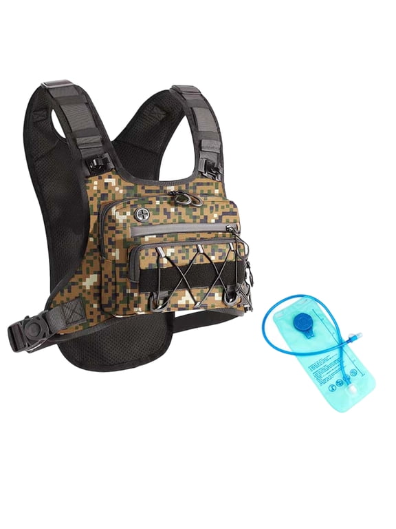 Chest Bag Oxford Cloth off-Road Travel and Hiking Utility Pack Portable Cycling Backpack for Outdoor Sports 1Pc B