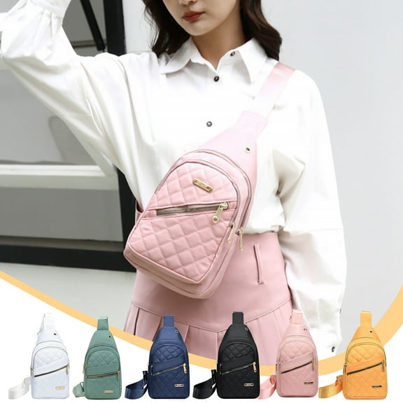 Chest Bag for Women | Waterproof Polyester Shoulder Messenger Purse | Multiple Compartments | Built-in Headphone Port | Compact, Lightweight | 35x20x7 cm | Blue, White, Orange, Green