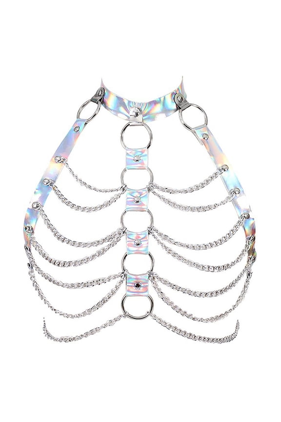 Chest Bracket Bra Chain Body Jewelry Rock Bikini Crystal Goth Punk Bra Chain Body Chain Bra Necklace Dance Club Party