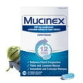 thumbnail image 1 of Chest Congestion, Mucinex 12 Hour Extended Release Tablets, 40ct, 600 mg Guaifenesin Relieves Chest Congestion Caused by Excess Mucus, #1 Doctor Recommended OTC expectorant, 1 of 9