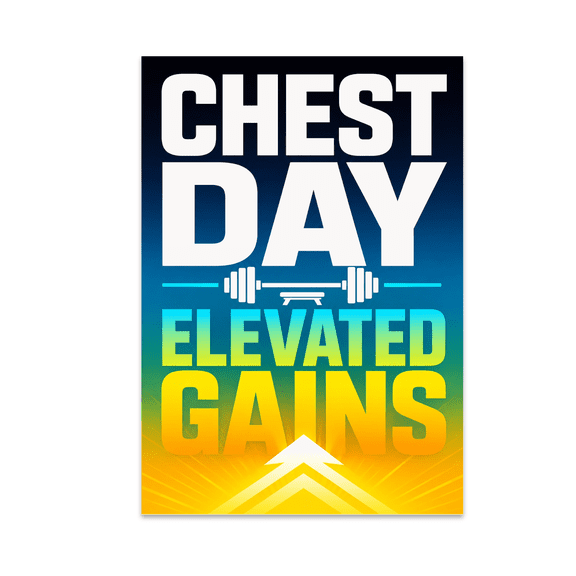 Chest Day Elevated Gains Wall Art - Fitness Enthusiast - 13x19 Poster Print